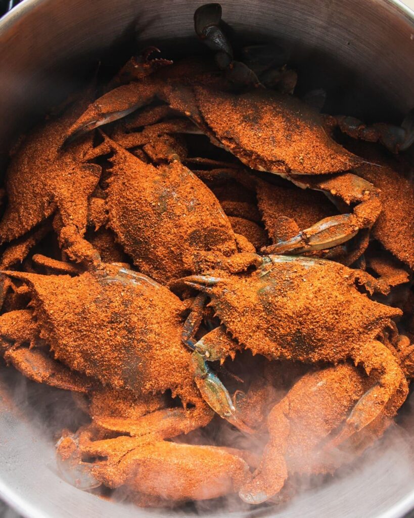how to steam live hard crabs