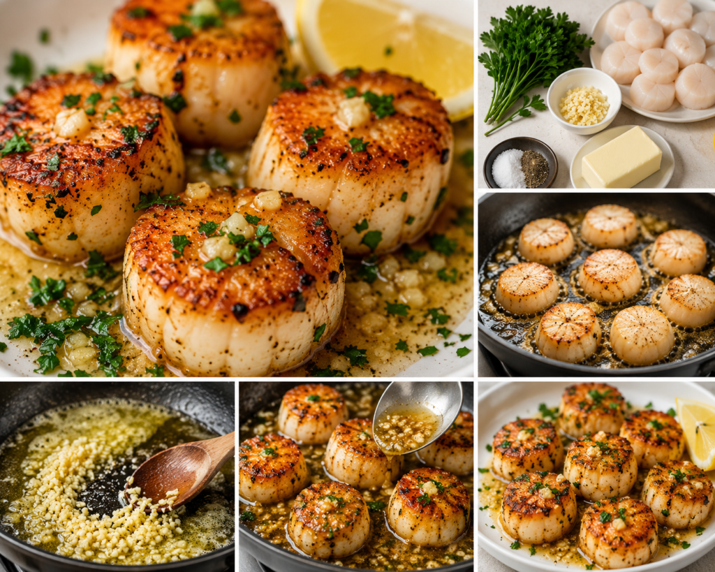 garlic butter seared scallops