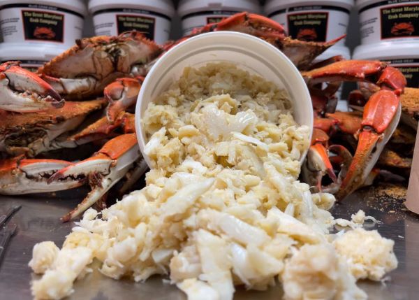 Fresh blue crab meat in bowl