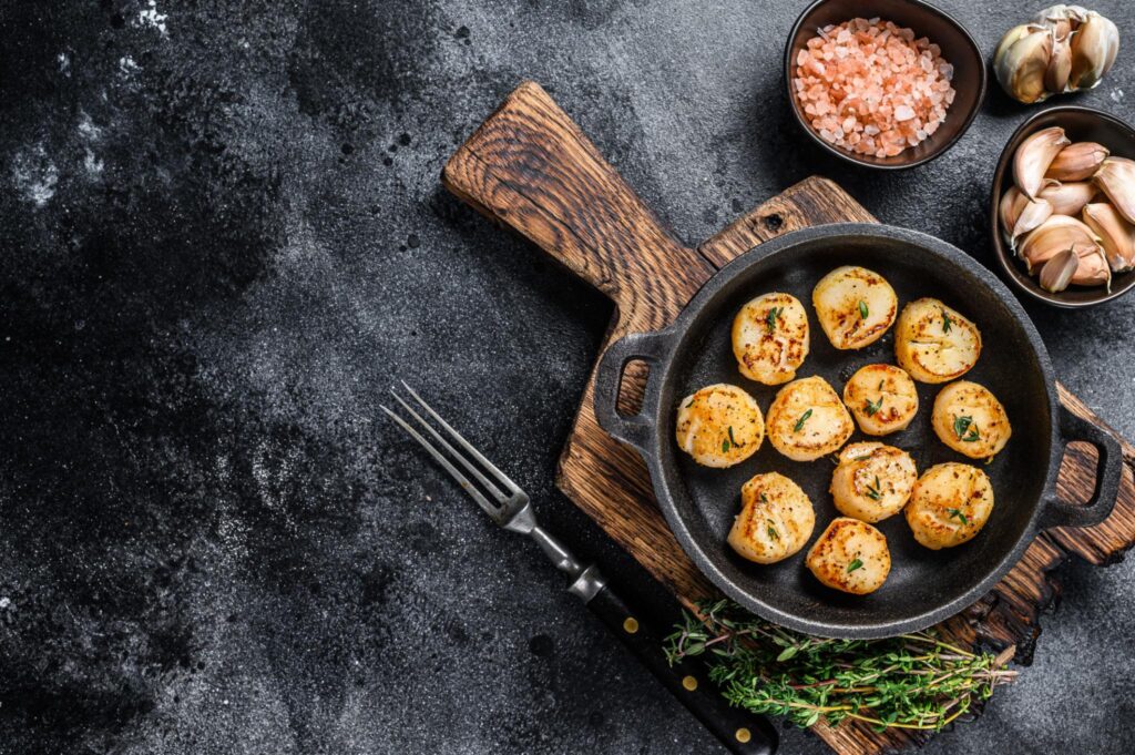 garlic butter seared scallops
